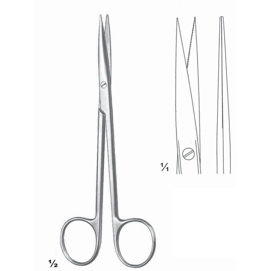 Metzenbaum Scissors Sharp-Sharp Straight 14.5cm Toothed (B-033-14) by Dr. Frigz
