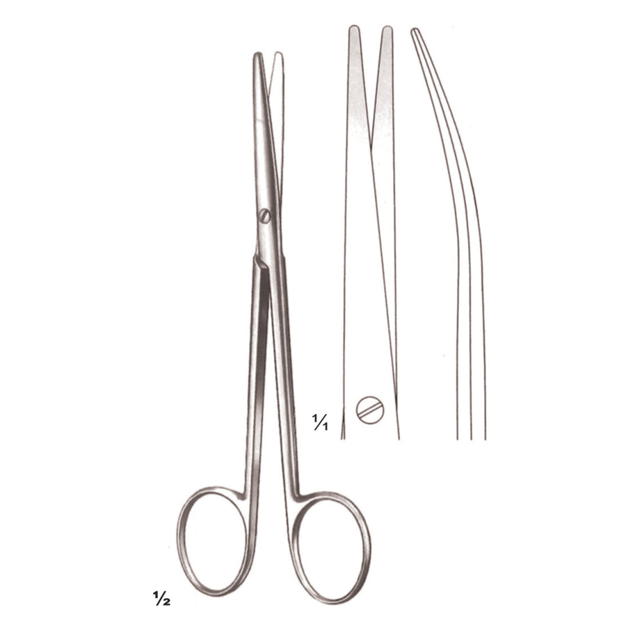 Lexer-Fino Scissors Blunt-Blunt  Curved 16cm Slender Pattern (B-038-16) by Dr. Frigz