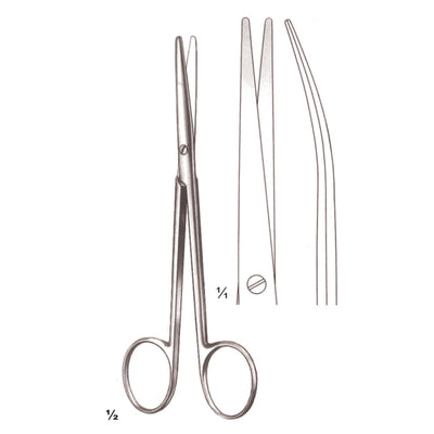 Lexer-Fino Scissors Blunt-Blunt  Curved 16cm Slender Pattern (B-038-16)