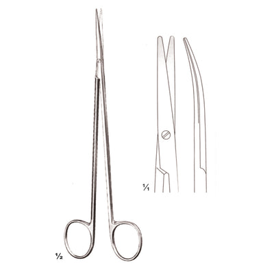 Metzenbaum-Fino Scissors Blunt-Blunt  Curved 18cm Slender Pattern (B-044-18)