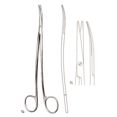 Metzenbaum-Fino Scissors Blunt-Blunt  Curved 18cm S Shaped (B-045-18)