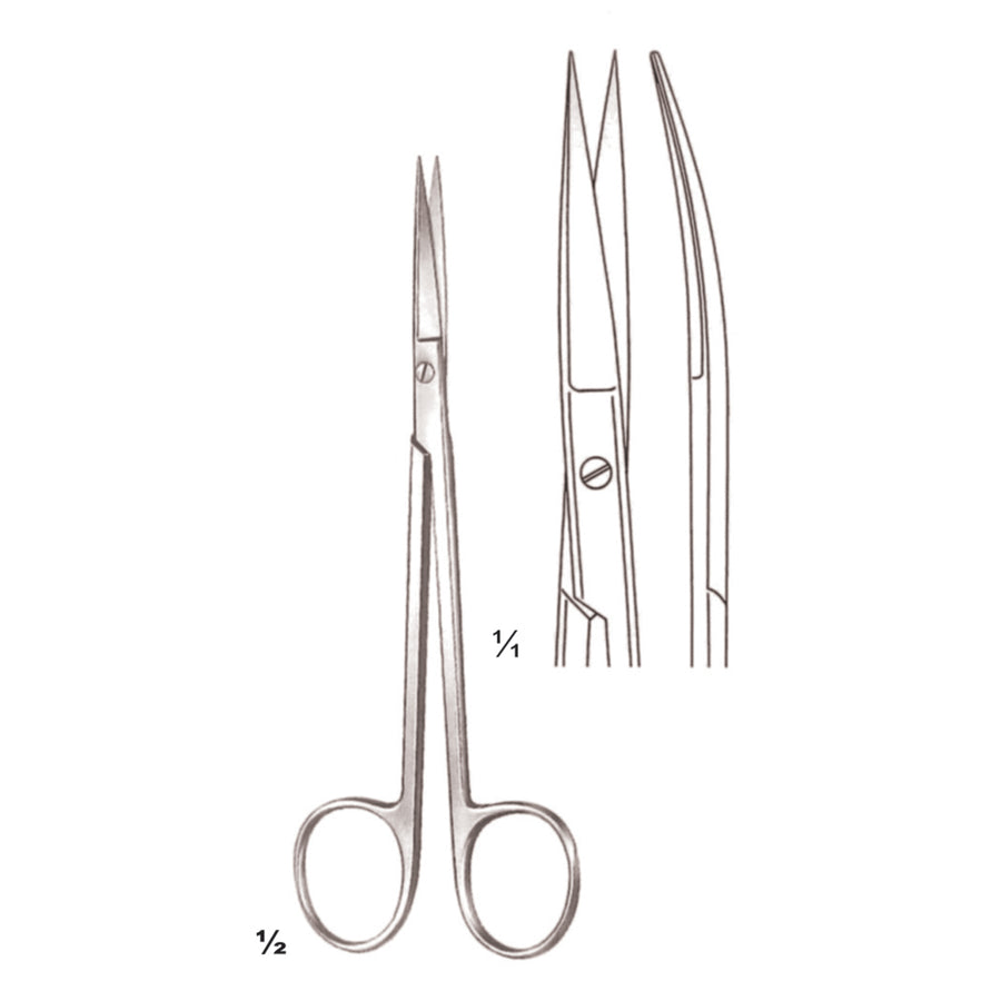 Sanvenero Scissors Sharp-Sharp Curved 14cm (B-049-14) by Dr. Frigz
