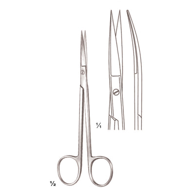 Sanvenero Scissors Sharp-Sharp Curved 14cm (B-049-14)