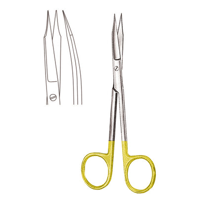 Goldmann-Fox Scissors Sharp-Sharp Curved Tc 13cm Toothed Blades (B-058-13Tc) by Dr. Frigz