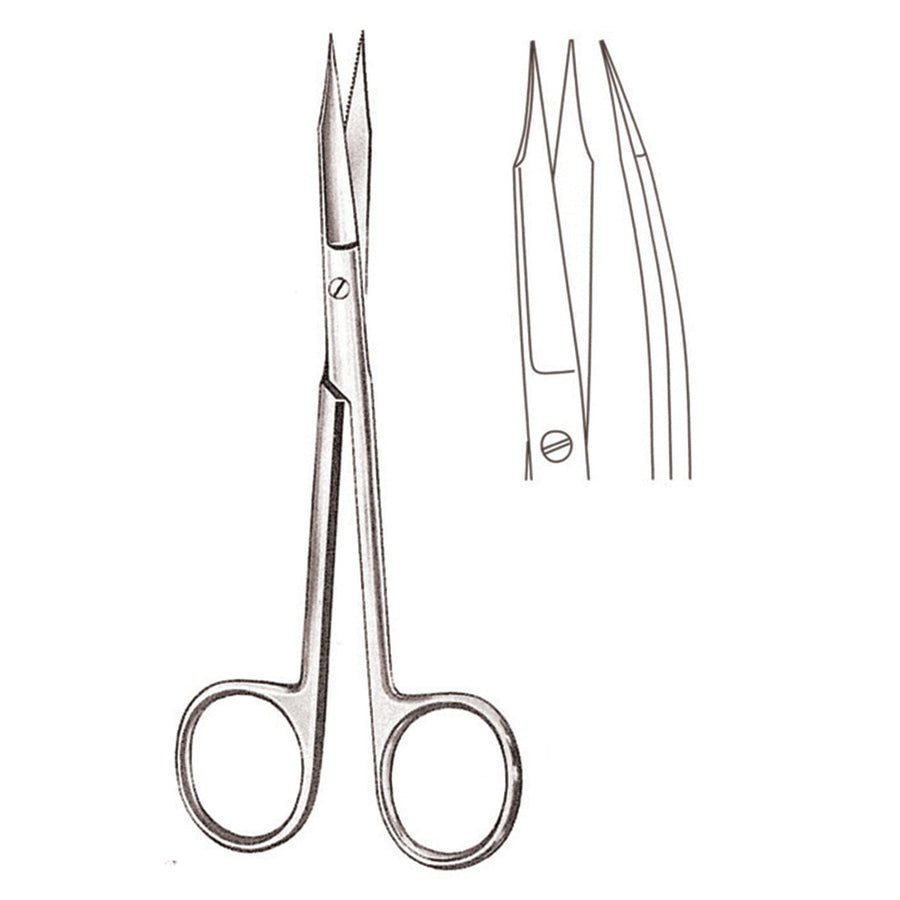Goldmann-Fox Scissors Sharp-Sharp Curved 13cm Toothed Blades (B-058-13) by Dr. Frigz