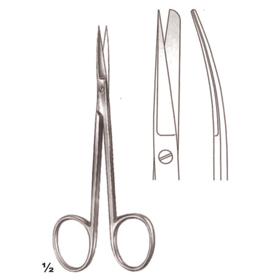 Small Modle Scissors Sharp-Blunt  Curved 12cm (B-060-12)