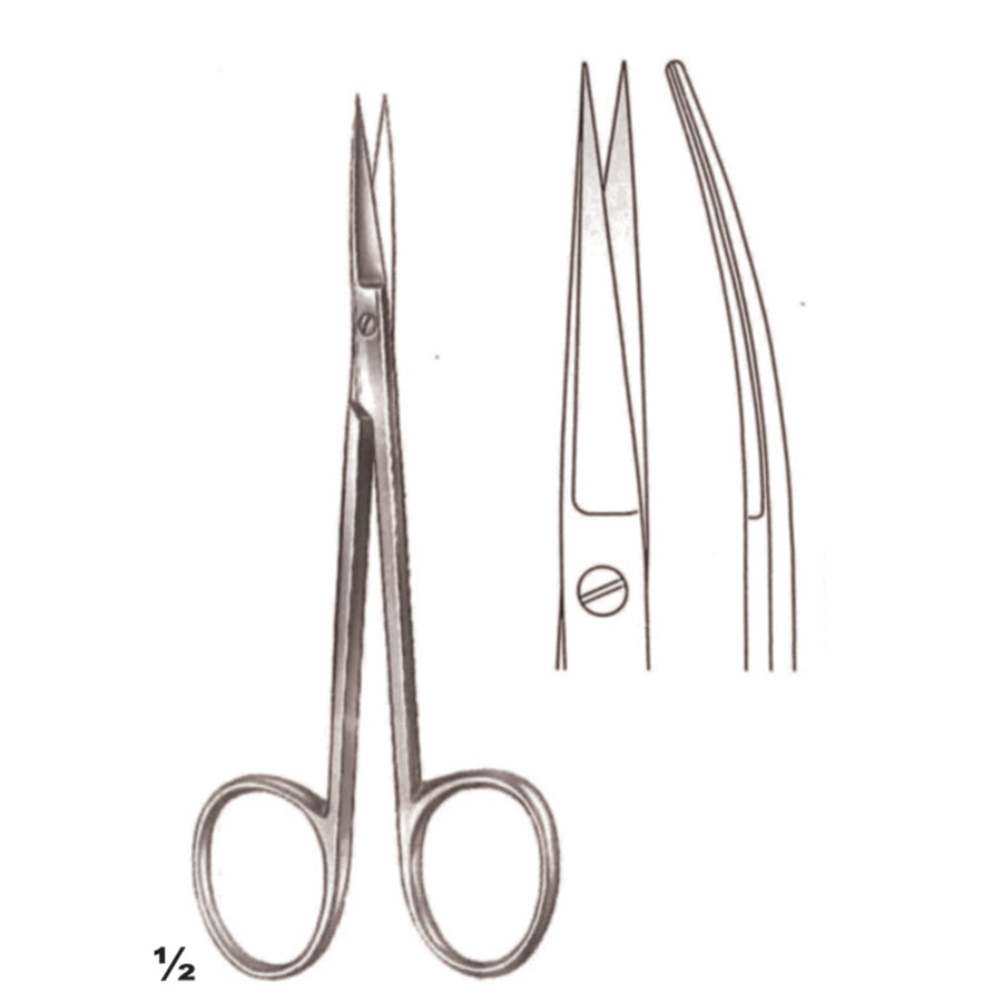 Small Modle Scissors Sharp-Sharp Curved 12cm (B-061-12) by Dr. Frigz