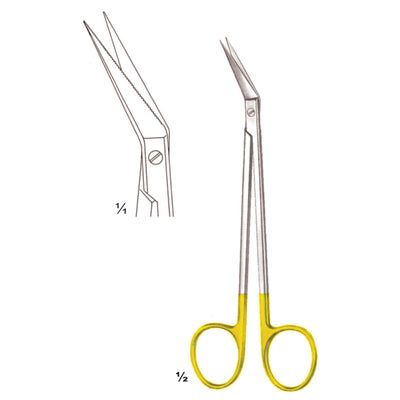 Locklin Scissors Sharp-Sharp Curved Tc 16cm One Toothed Cutting Edge (B-066-16TC)