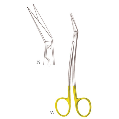 Locklin Scissors Sharp-Sharp Curved Tc 16cm One Toothed Cutting Edge (B-067-16TC)