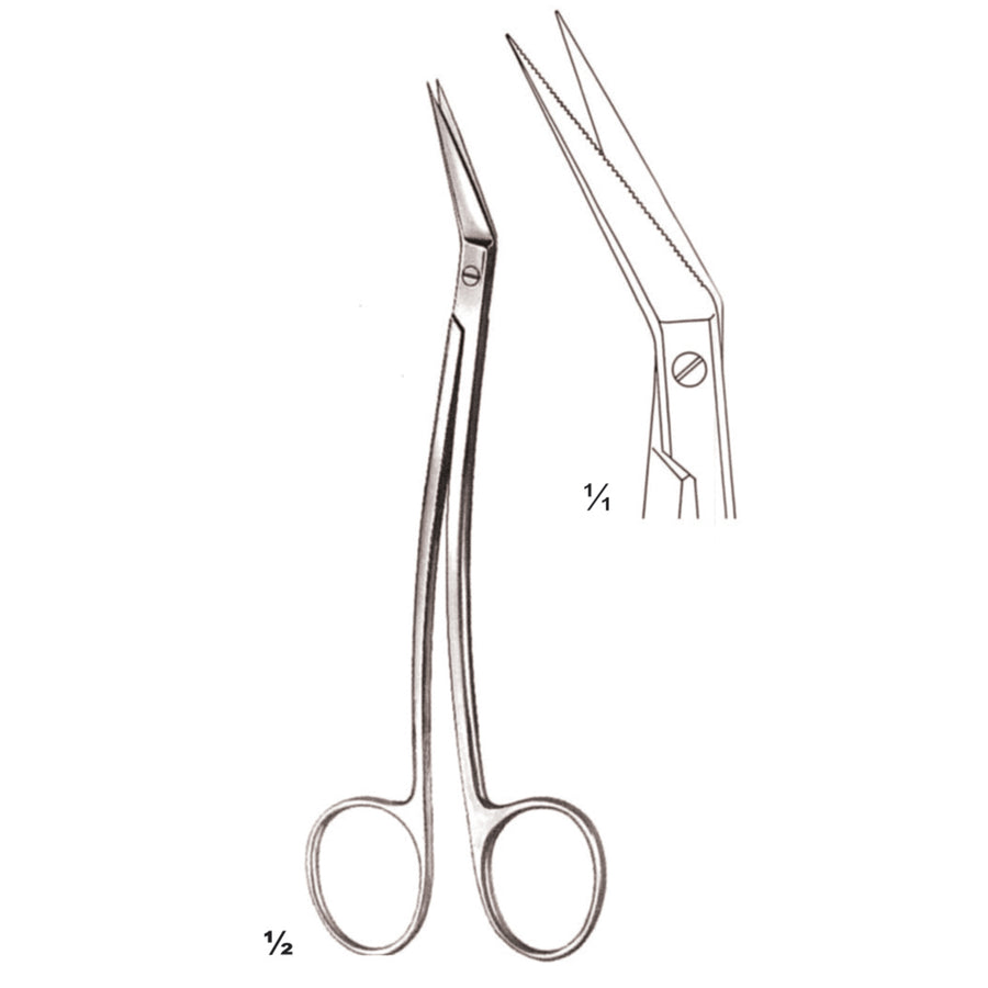 Locklin Scissors Sharp-Sharp Curved 16cm One Toothed Cutting Edge (B-067-16) by Dr. Frigz