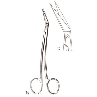 Locklin Scissors Sharp-Sharp Curved 16cm One Toothed Cutting Edge (B-067-16)