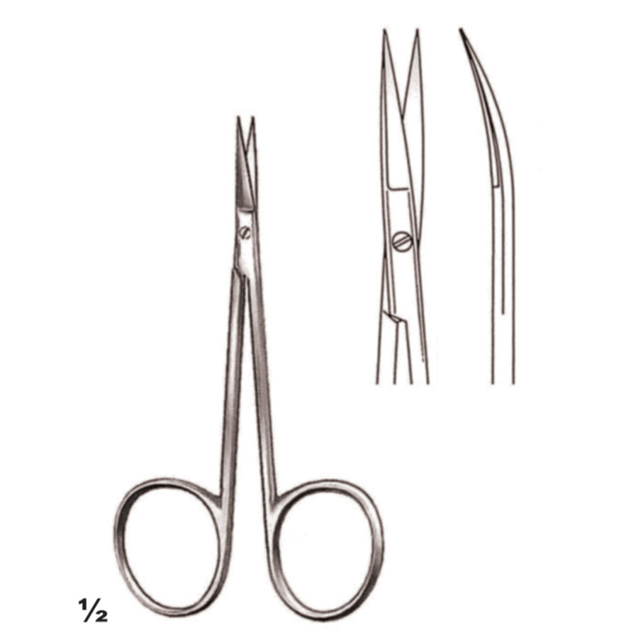 Scissors Sharp-Sharp Curved 9cm Very Delicate (B-073-09) by Dr. Frigz