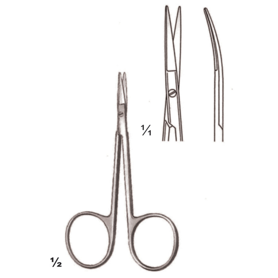 Bonn Scissors Sharp-Sharp Curved 9cm (B-076-09) by Dr. Frigz