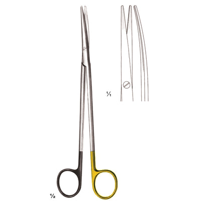 Scissors Blunt-Blunt  Curved Tc Supercut 14.5cm For Synthetic Suture Material, One Toothed Cutting Edge (B-114-14Tcs)