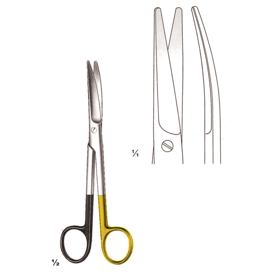 Scissors Blunt-Blunt  Curved Tc Supercut 14.5cm For Synthetic Suture Material, One Toothed Cutting Edge (B-116-14Tcs) by Dr. Frigz