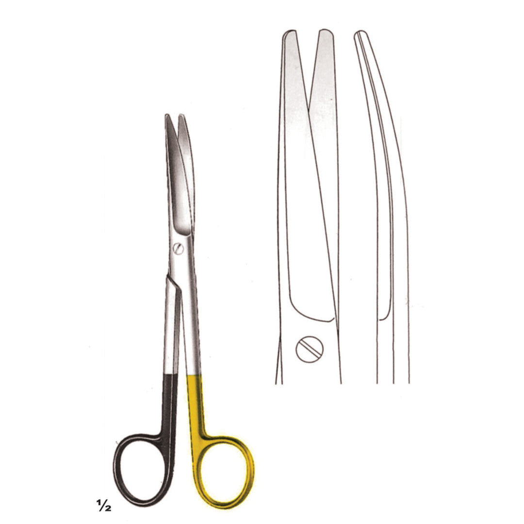 Scissors Blunt-Blunt  Curved Tc Supercut 17cm For Synthetic Suture Material, One Toothed Cutting Edge (B-117-17Tcs) by Dr. Frigz