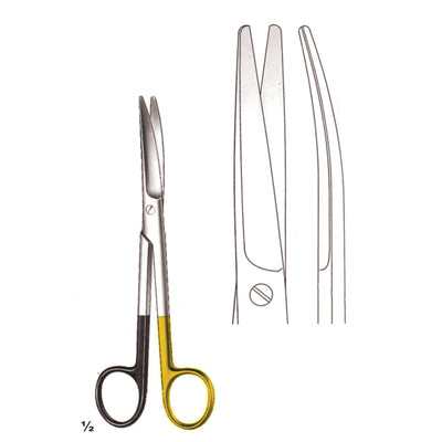 Scissors Blunt-Blunt  Curved Tc Supercut 17cm For Synthetic Suture Material, One Toothed Cutting Edge (B-117-17Tcs)