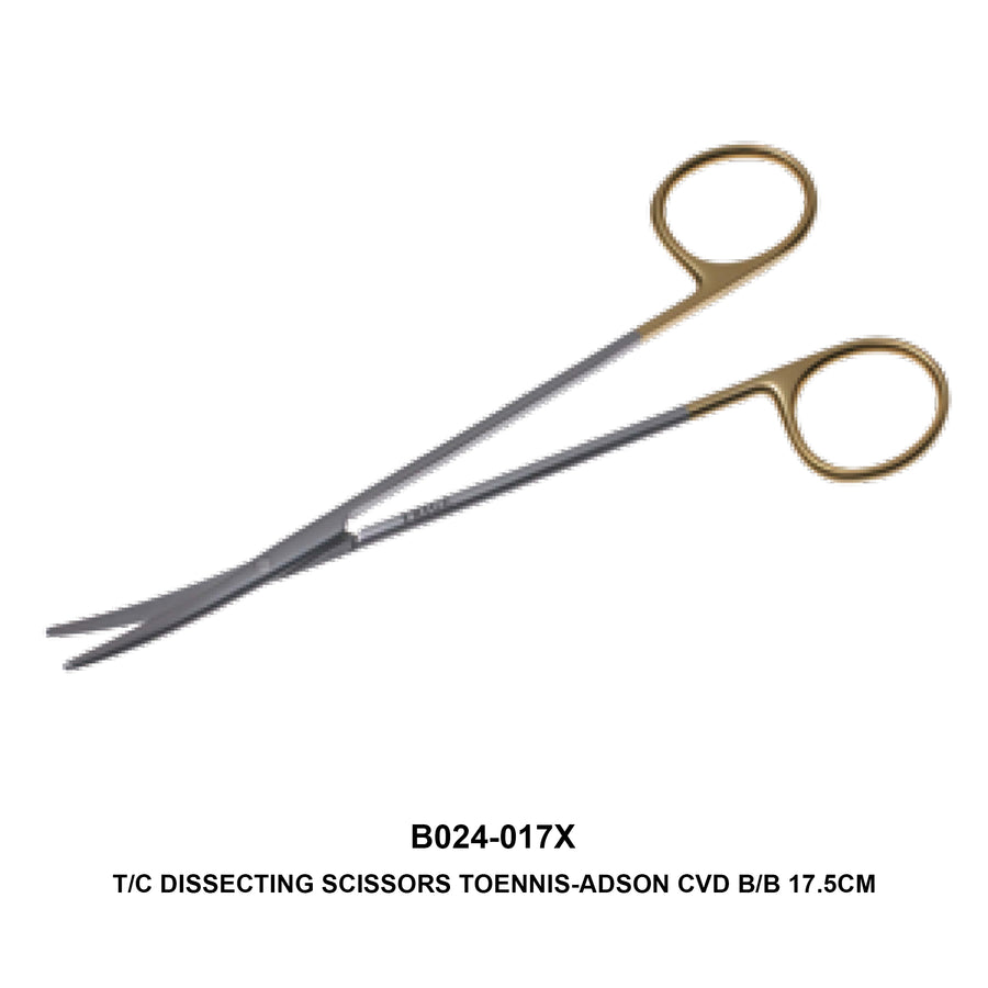 T/C Dissecting Scissors Toennis-Adson Curved Blunt-Blunt  17.5cm (B024-017X) by Dr. Frigz