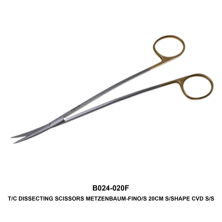 T/C Dissecting Scissors Metzenbaum-Fino/S 20cm S/Shape Curved Sharp-Sharp (B024-020F) by Dr. Frigz