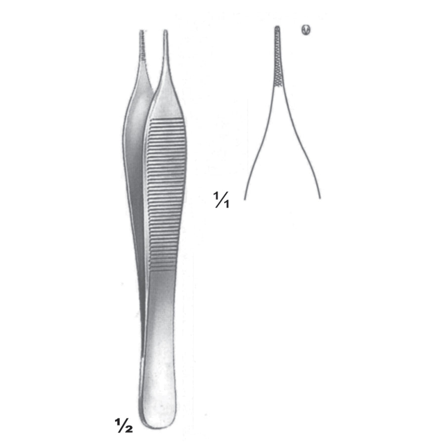 Mini Adson Forceps 1:2 Straight 12cm (C-031-12) by Dr. Frigz