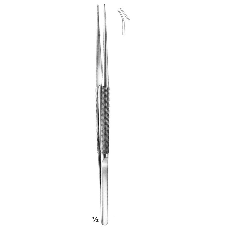 Forceps Curved 15cm Stainless Steel Diamond Dust Jaw 6,0 X 0,4 mm (C-050-15) by Dr. Frigz