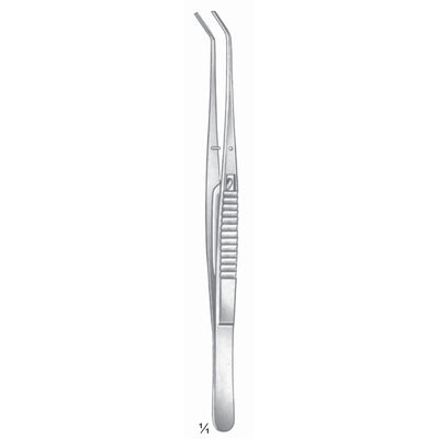 Forceps Curved 15cm Suited To Hold Silver Pins, Nerve-Broaches And For Introducing Medicines (C-083-15)