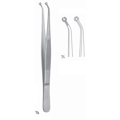 Frigz Forceps Curved 16cm Suture And Membrance Forceps 1,6 mm (C-084-16)