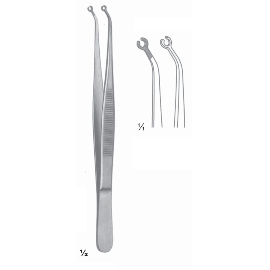 Frigz Forceps Curved 16cm Suture And Membrance Forceps 2,2 mm (C-085-16) by Dr. Frigz