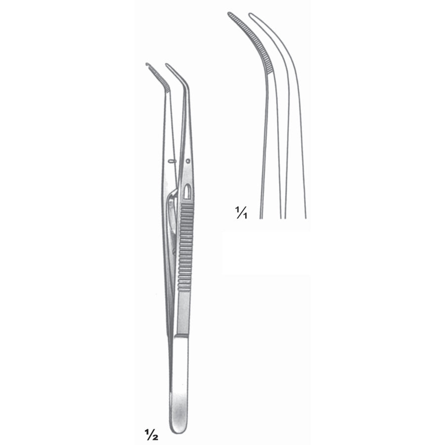 London-College Forceps Curved 15cm With Lock (C-090-15) by Dr. Frigz