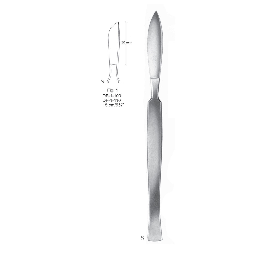 Dissecting Knives Fig.1, With Metal Handle, 15cm  (DF-1-110) by Dr. Frigz