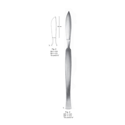 Dissecting Knives Fig.2, With Metal Handle, 15cm (DF-1-111)