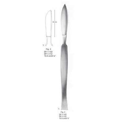 Dissecting Knives Fig.3, With Metal Handle, 15.5cm (DF-1-112)