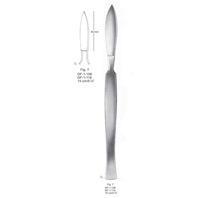 Dissecting Knives Fig.7, With Metal Handle, 15cm (DF-1-116)