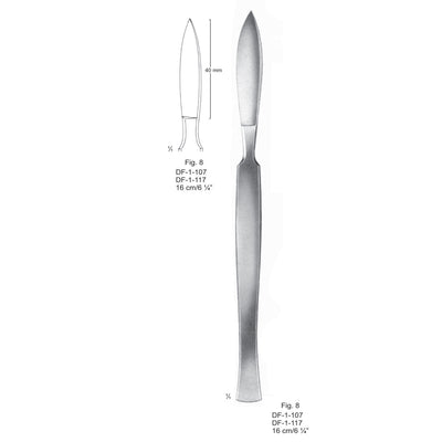 Dissecting Knives Fig.8, With Metal Handle, 16cm (DF-1-117)