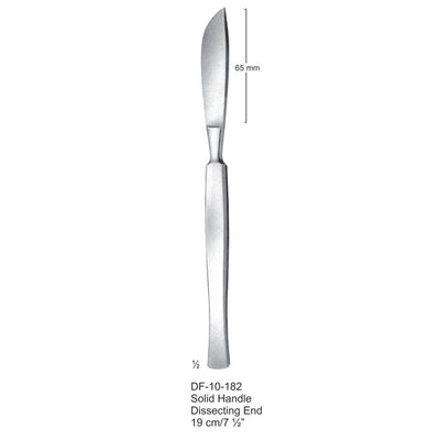 Surgical Dissecting End Knives With Solid Handle, 19cm  (DF-10-182) by Dr. Frigz