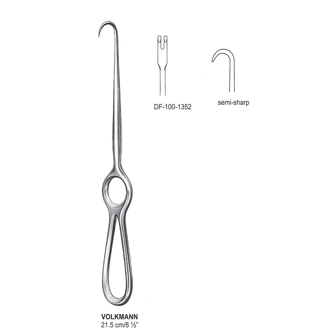 Volkmann Retractors,21.5Cm,Semi-Sharp 2 Prong (DF-100-1352) by Dr. Frigz