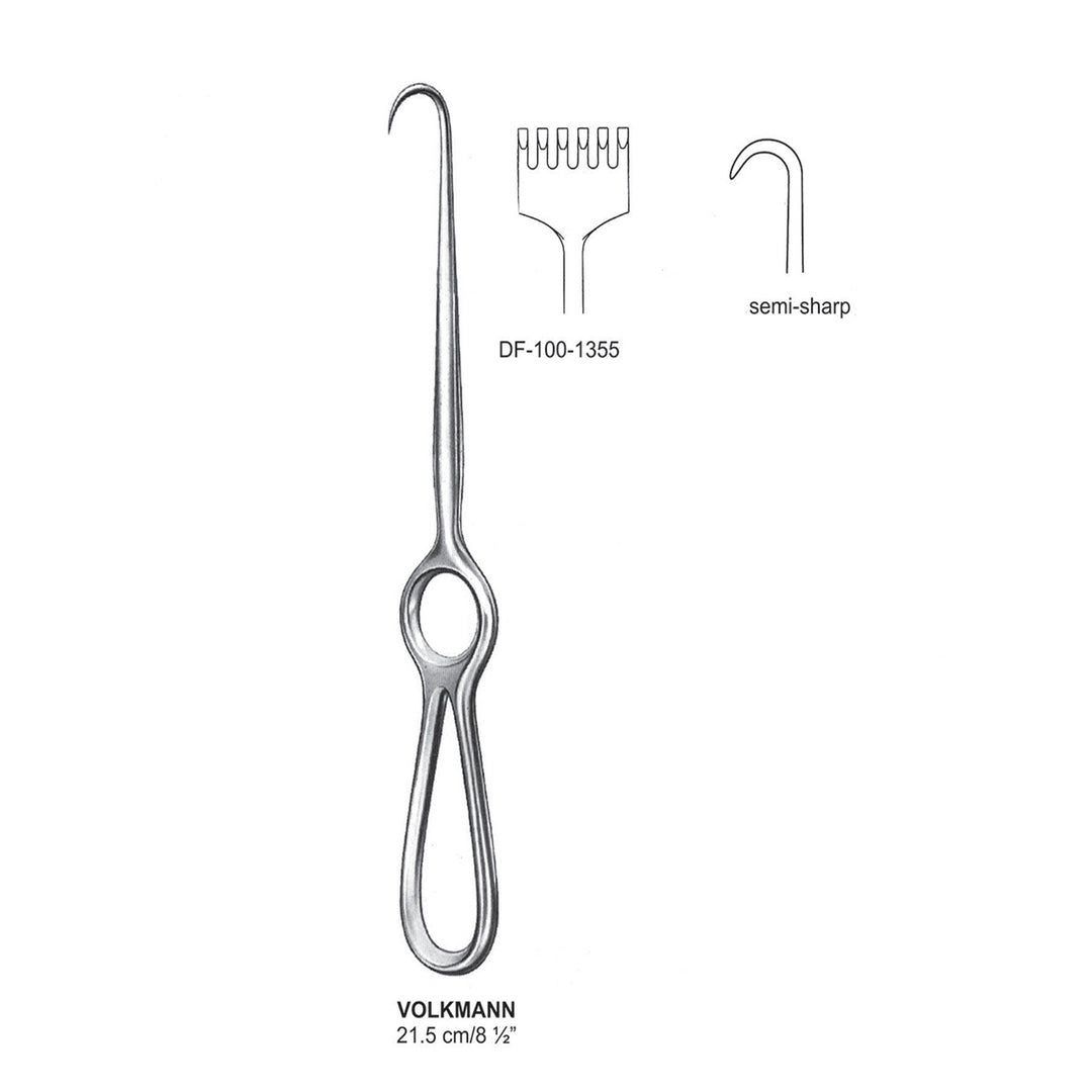 Volkmann Retractors,21.5Cm,Semi-Sharp 6 Prong (DF-100-1355) by Dr. Frigz