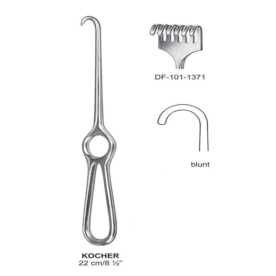 Kocher Retractors,22Cm,Blunt, 5 Prong  (DF-101-1371) by Dr. Frigz