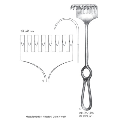 Koerte Retractors,25Cm,26X60mm  (DF-103-1389)