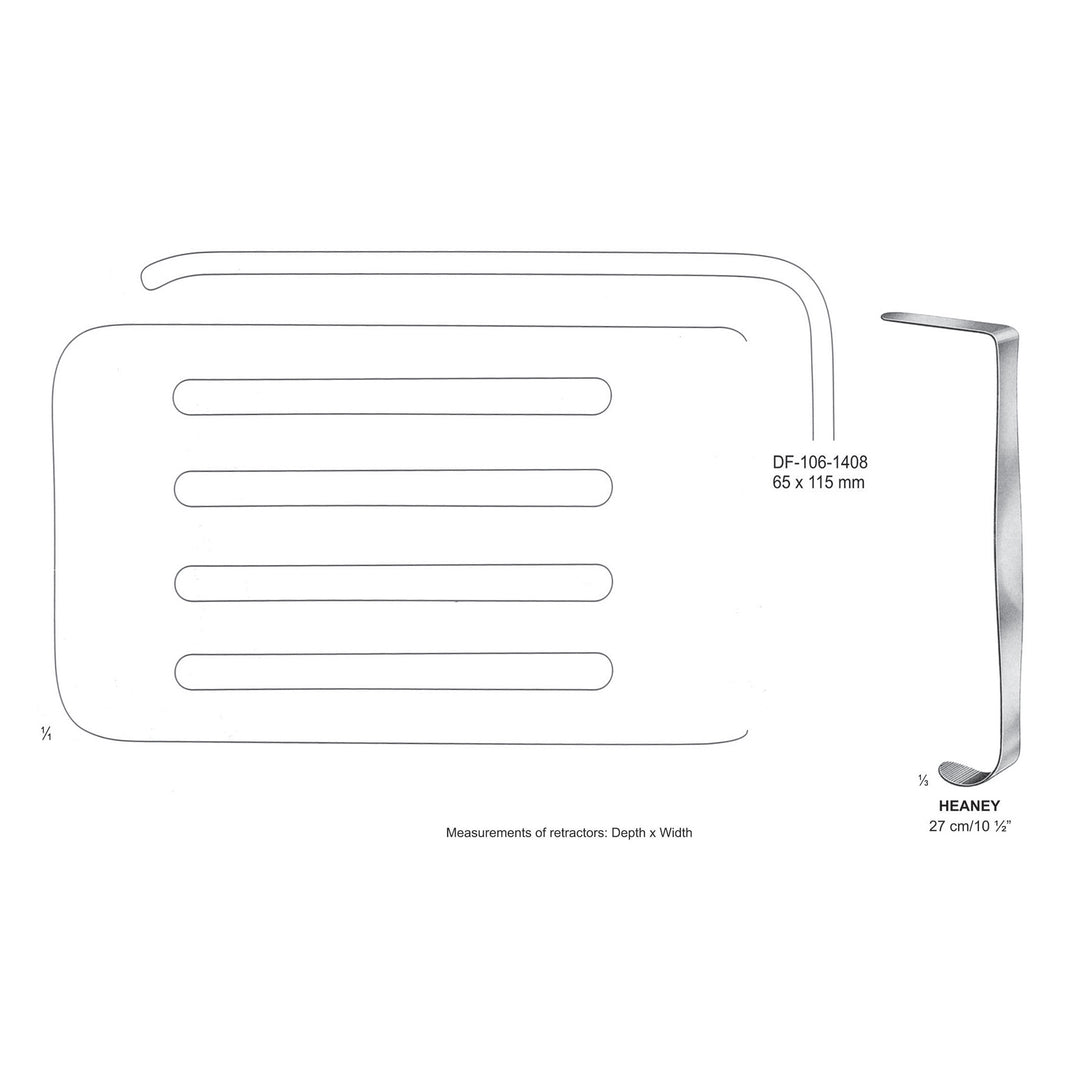 Heaney Retractors,27Cm,65X115mm  (DF-106-1408) by Dr. Frigz