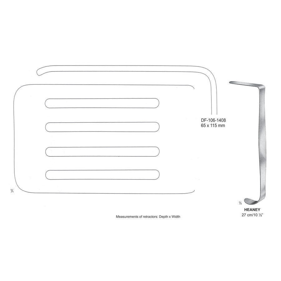 Heaney Retractors,27Cm,65X115mm  (DF-106-1408) by Dr. Frigz