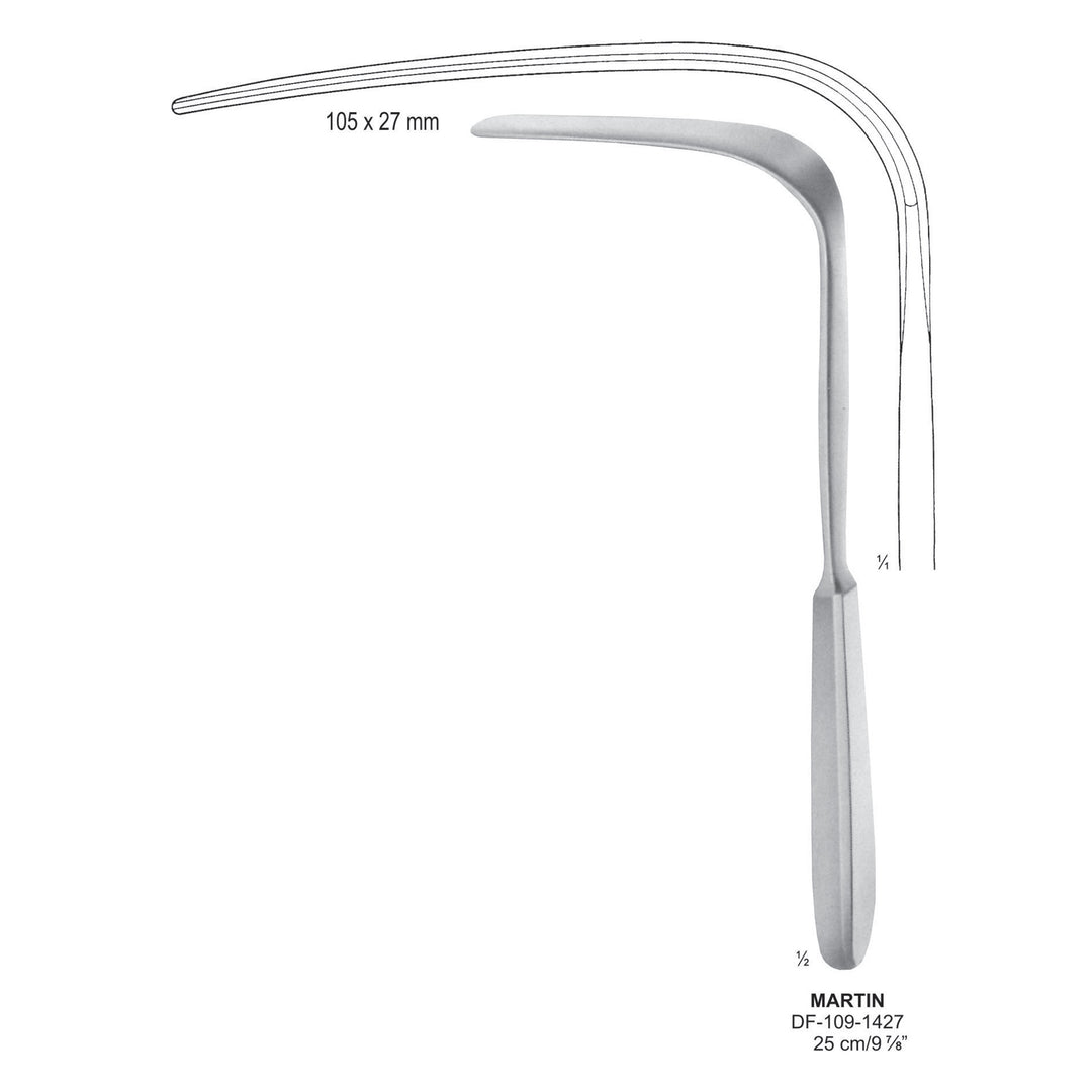 Martin Abdominal Retractors 25Cm, Blade 105X27mm (DF-109-1427) by Dr. Frigz