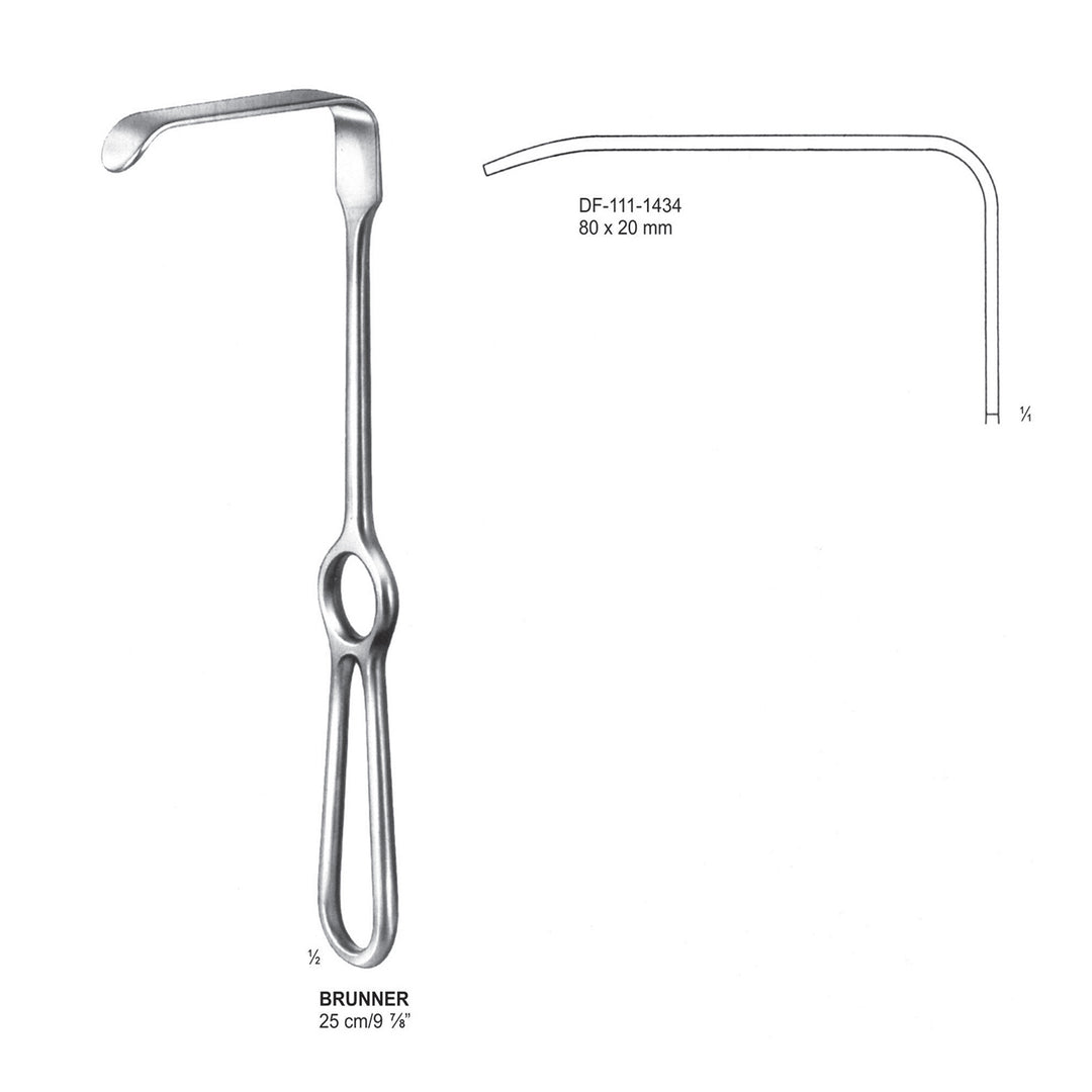 Brunner Retractors,25Cm,80X20mm  (DF-111-1434) by Dr. Frigz