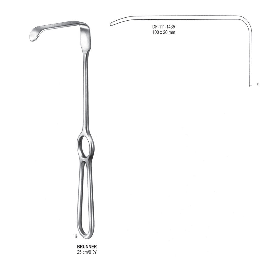 Brunner Retractors 25cm 100X20mm (DF-111-1435) by Dr. Frigz