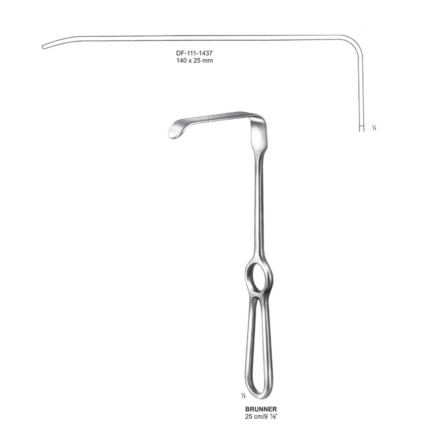 Brunner Retractors,25Cm,140X25mm  (DF-111-1437) by Dr. Frigz