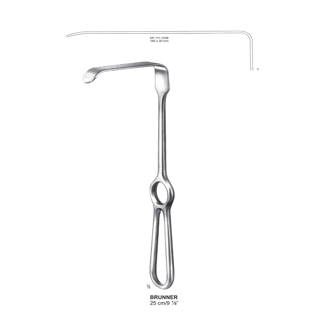 Brunner Retractors,25Cm,160X30mm  (DF-111-1438) by Dr. Frigz