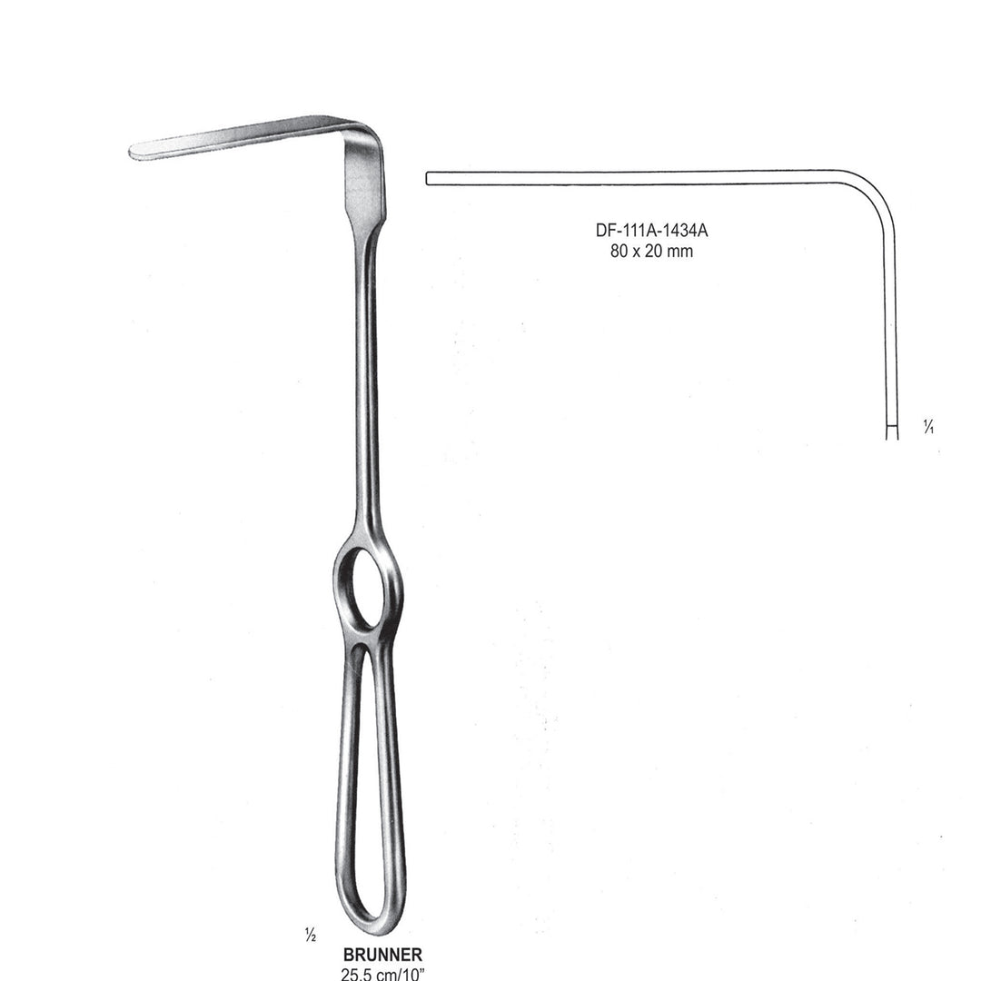 Brunner Retractors 25.5cm  80X20mm (DF-111A-1434A) by Dr. Frigz