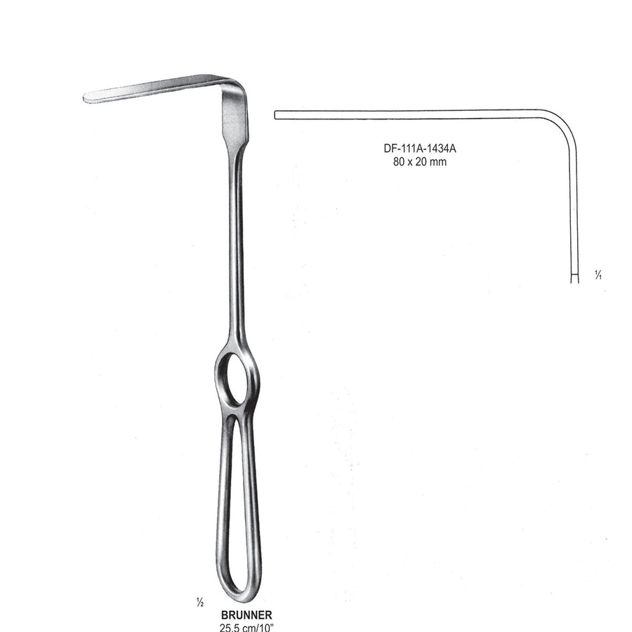 Brunner Retractors 25.5cm  80X20mm (DF-111A-1434A) by Dr. Frigz