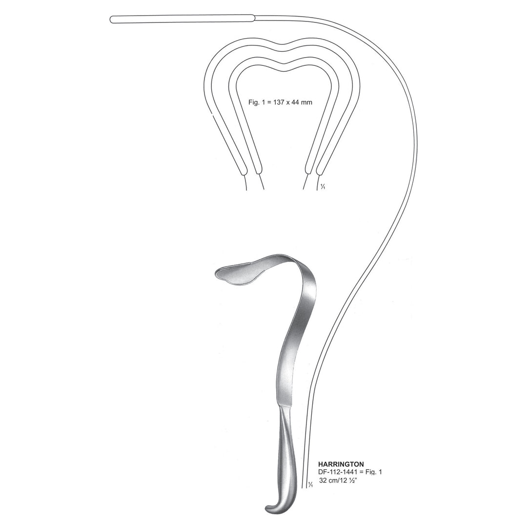 Harrington Retractors Fig.1=137X44mm 32cm  (DF-112-1441) by Dr. Frigz