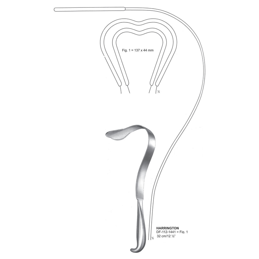 Harrington Retractors Fig.1=137X44mm 32cm  (DF-112-1441) by Dr. Frigz